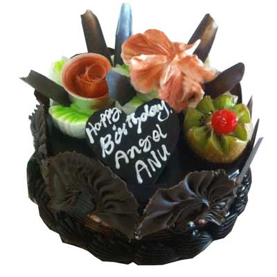 "Chocolate fans cake with Kiwi Fruit - 1.5kgs - Click here to View more details about this Product